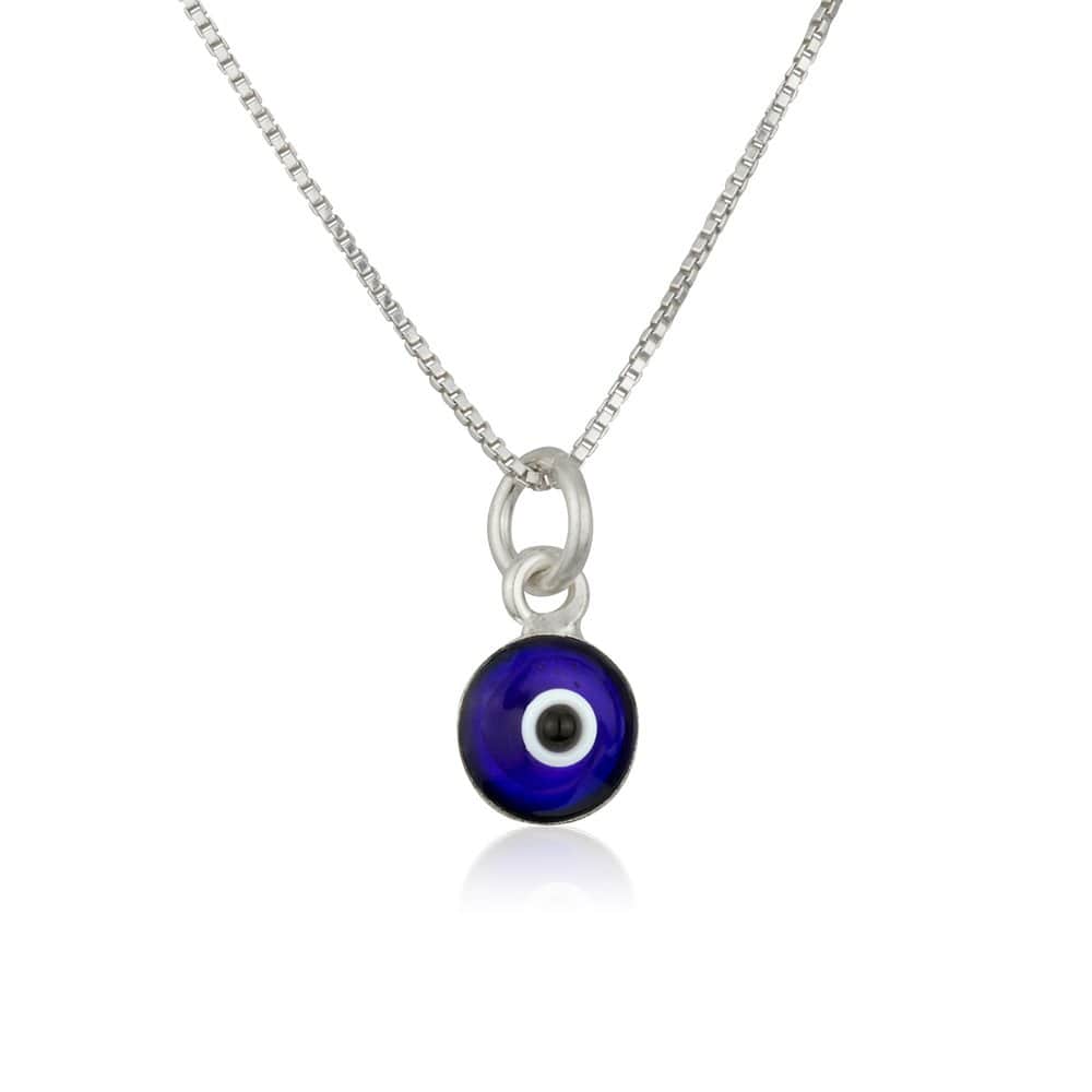 Evil Eye jewelry Necklace / pendant silver and blue