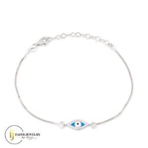Evil Eye jewelry Bracelets silver and blue