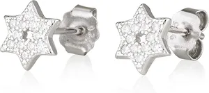 white star of David jewelry set sterling silver