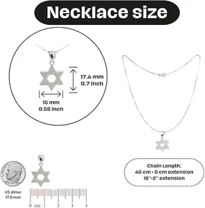 white star of David jewelry set sterling silver