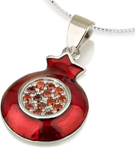 pomegranate jewelry set earring necklace 925 sterling silver Judaica jewelry set