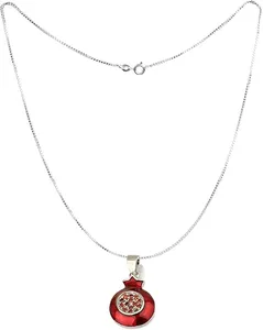 pomegranate jewelry set earring necklace 925 sterling silver Judaica jewelry set