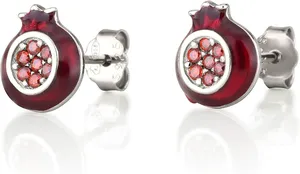 pomegranate jewelry set earring necklace 925 sterling silver Judaica jewelry set
