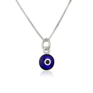 Evil Eye jewelry Necklace / pendant silver and blue