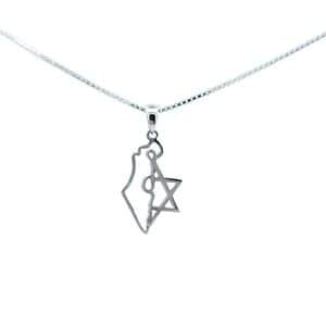 Map of Israel Pendent Necklace